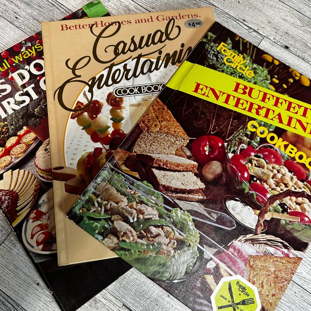 Vintage 70s 80s Cookbook Lot - BHG Family Circle Entertaining